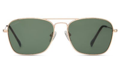 oculos de sol nomad dourados verdes vista frontal